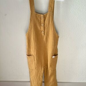 Mustard Yellow Overalls with Button Detail